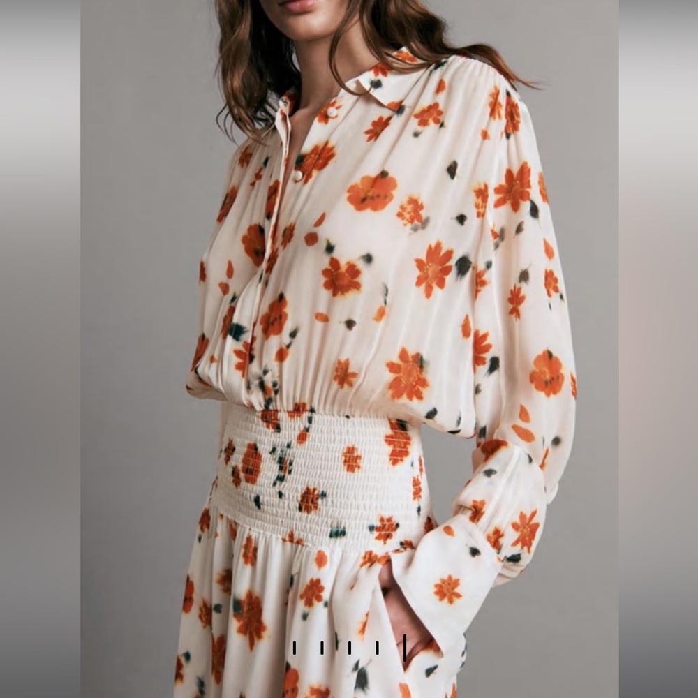 Rag & Bone Bailey Floral Smocked Mini Dress
